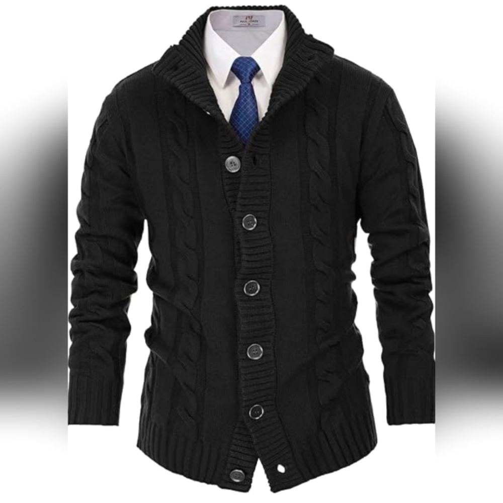 Paul Jones Cable Knit Cardigan Sweater